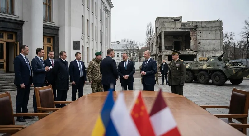 Slika je umetno generirana iz tem: politika, mednarodni odnosi, šport, oboroženi spopadi, diplomacija, promet