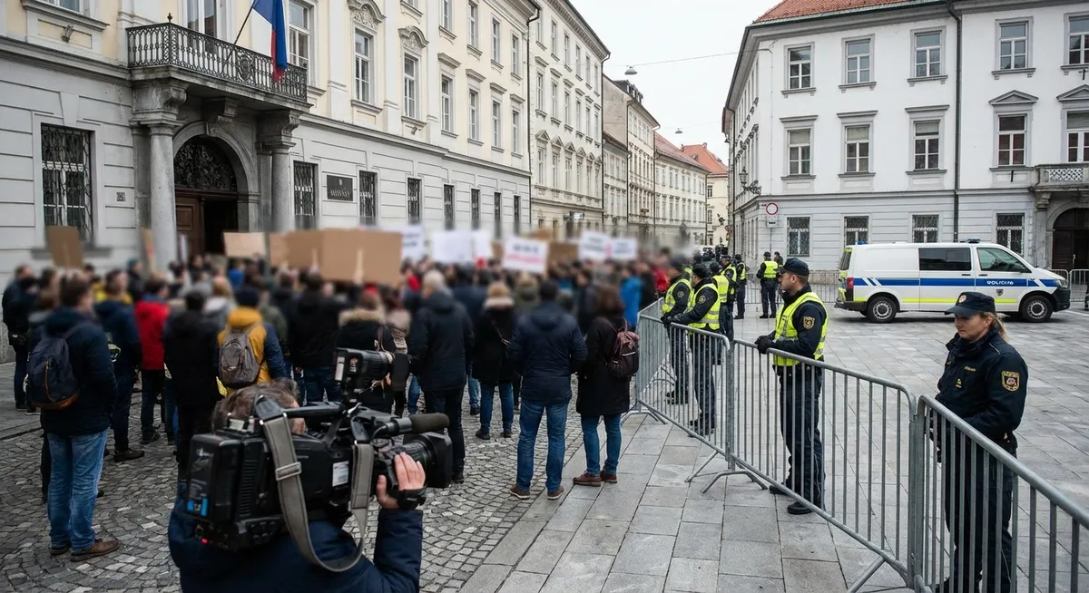 Slika je umetno generirana iz tem: kriminal, migracije, preiskave, protesti, napadi