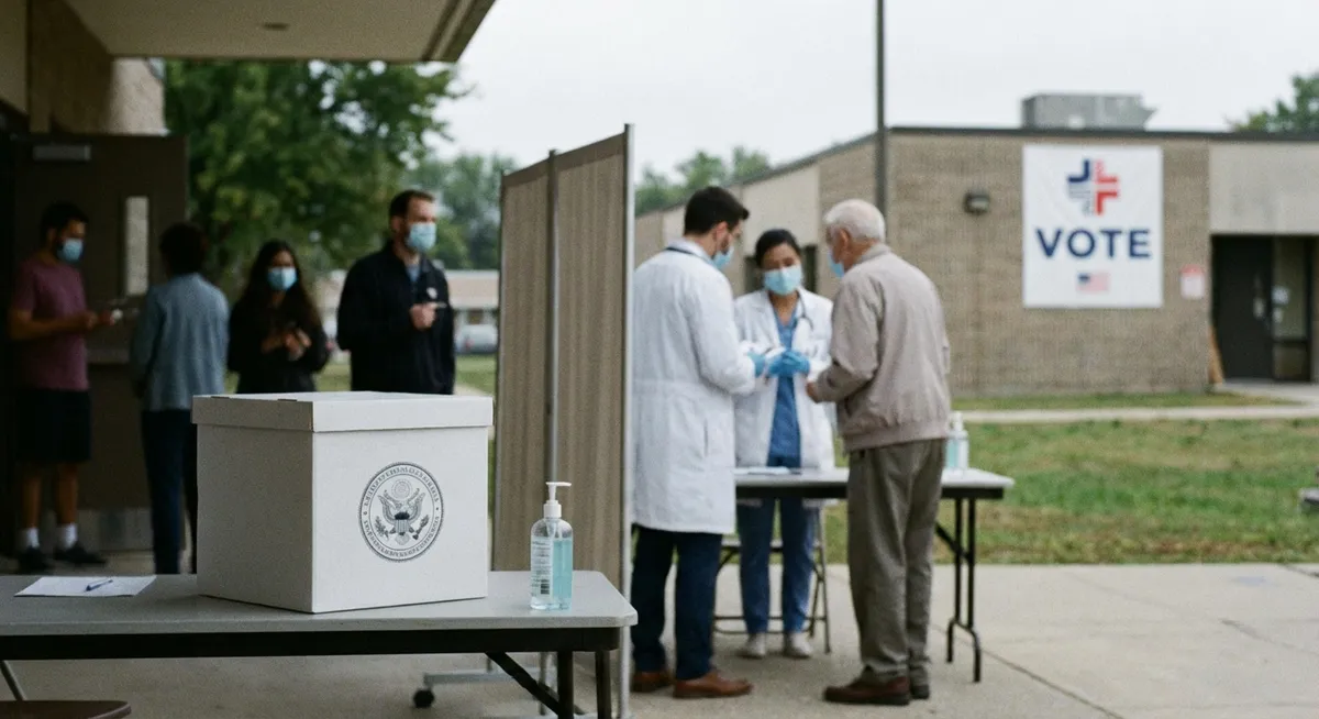 Slika je umetno generirana iz tem: politika, gospodarstvo, volitve, zdravje