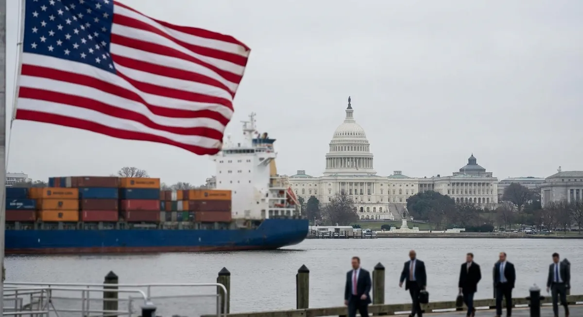 Slika je umetno generirana iz tem: mednarodni odnosi, trgovina, politika