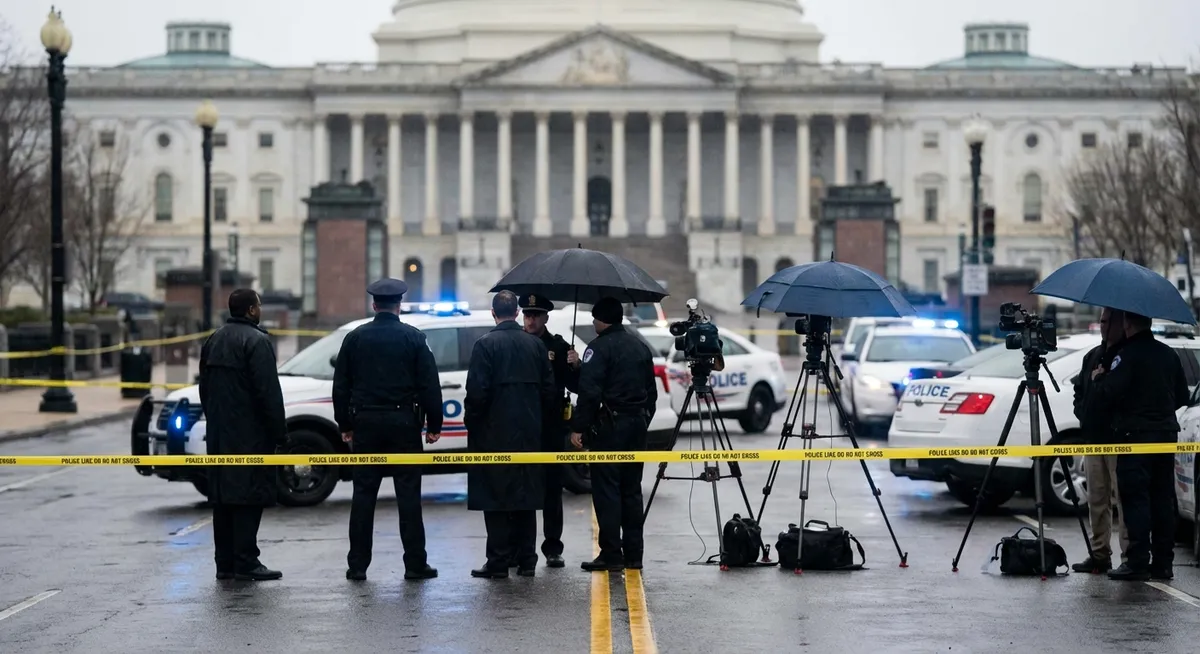 Slika je umetno generirana iz tem: varnost, preiskave, strelski napadi, politika
