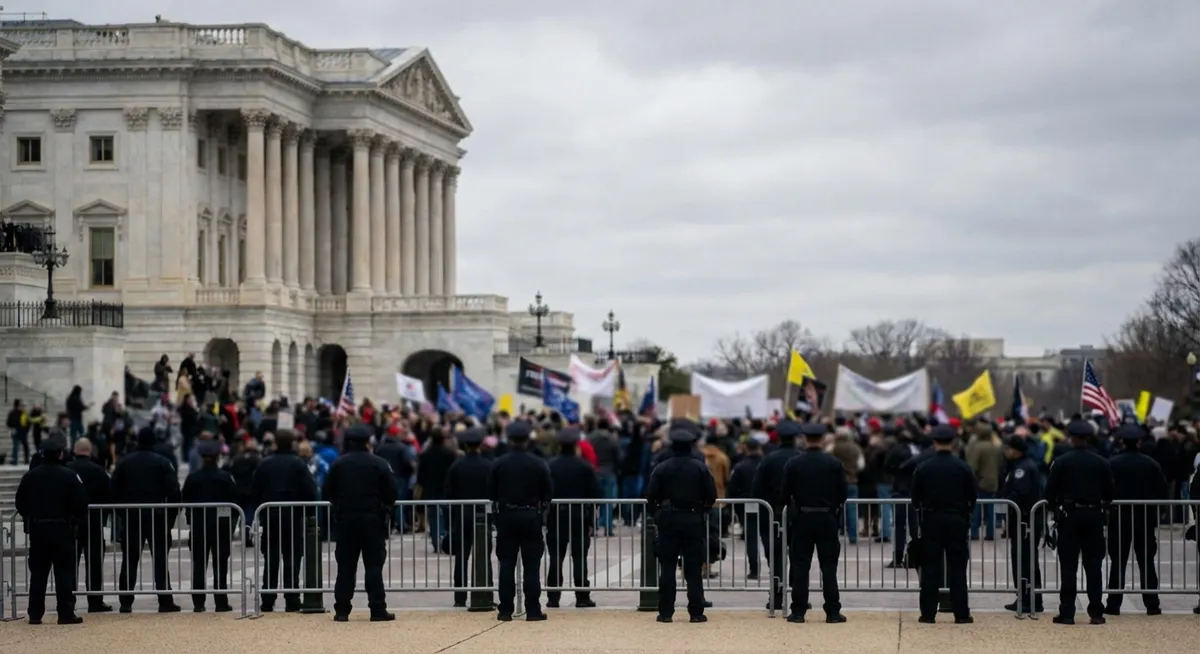 Slika je umetno generirana iz tem: protesti, koalicijska kriza, politika, izjave, koalicijska nesoglasja, kritike, notranja politika, koalicije, mestna podoba