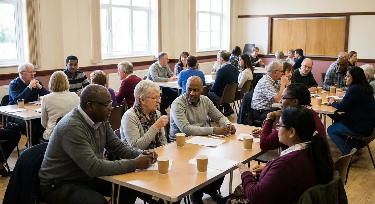 Slika je umetno generirana iz tem: lokalne volitve, verske manjšine, socializem, zaprisege